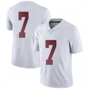 NCAA Youth Alabama Crimson Tide #7 Braxton Barker Stitched College Nike Authentic No Name White Football Jersey JL17D25JX